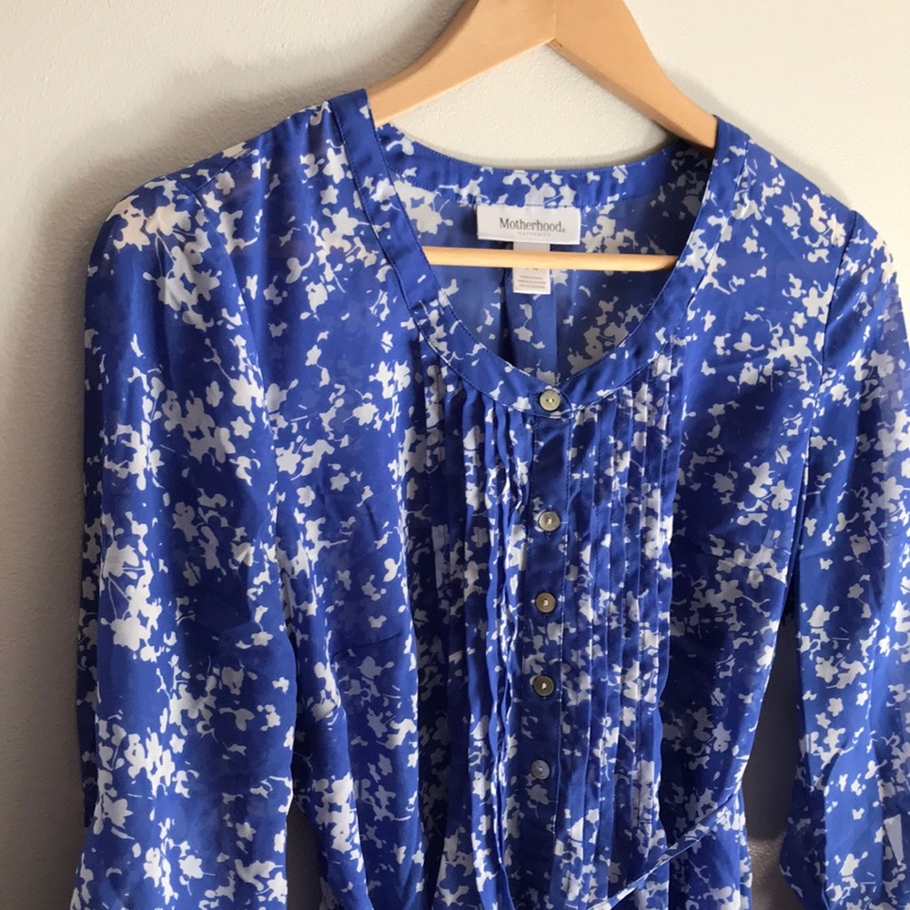 Maternity blouse full arm & bump coverage yet airy